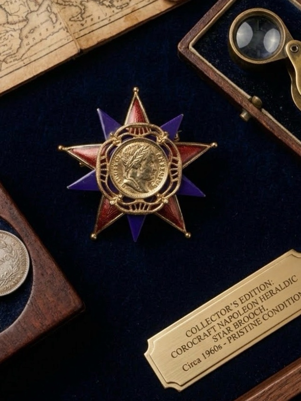COLLECTOR’S ITEM: Pristine 1960s Corocraft Napoleon Heraldic Maltese Star Brooch